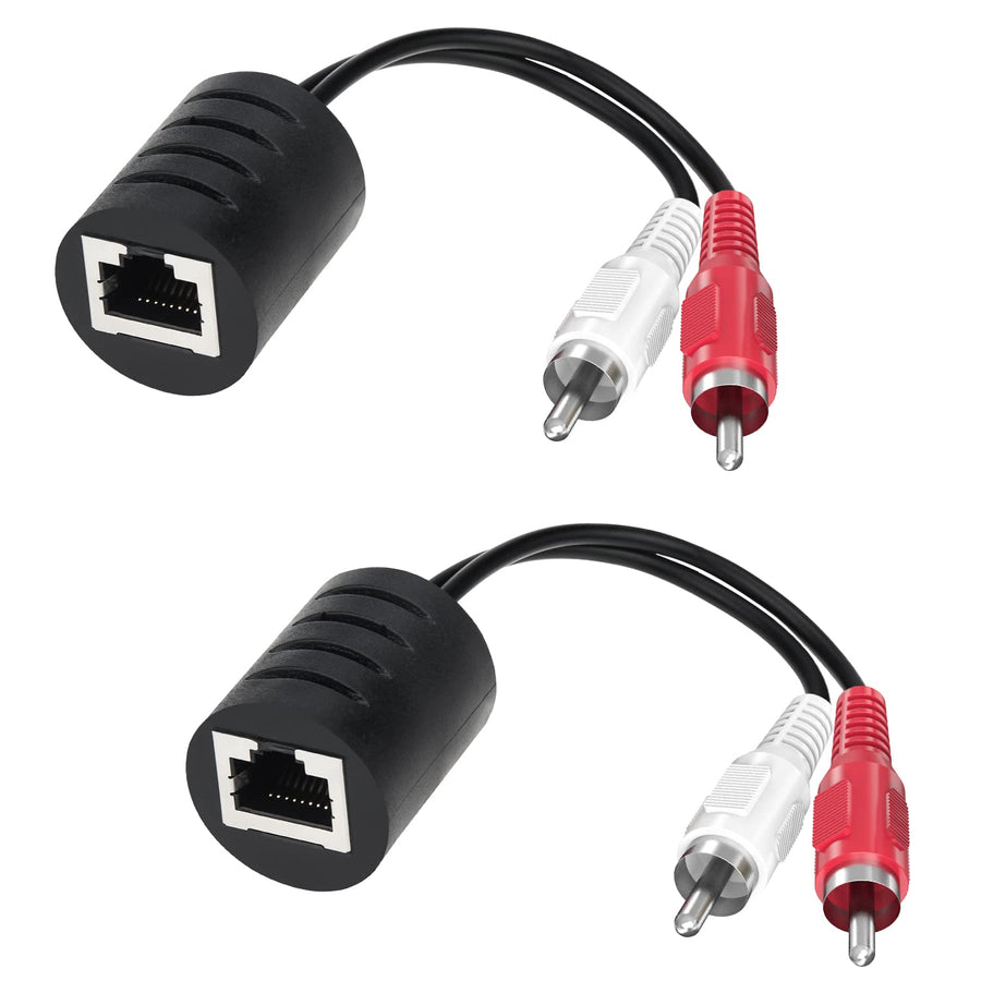 Audio Balun, 2 Pack Stereo RCA to Stereo RCA Audio Exte