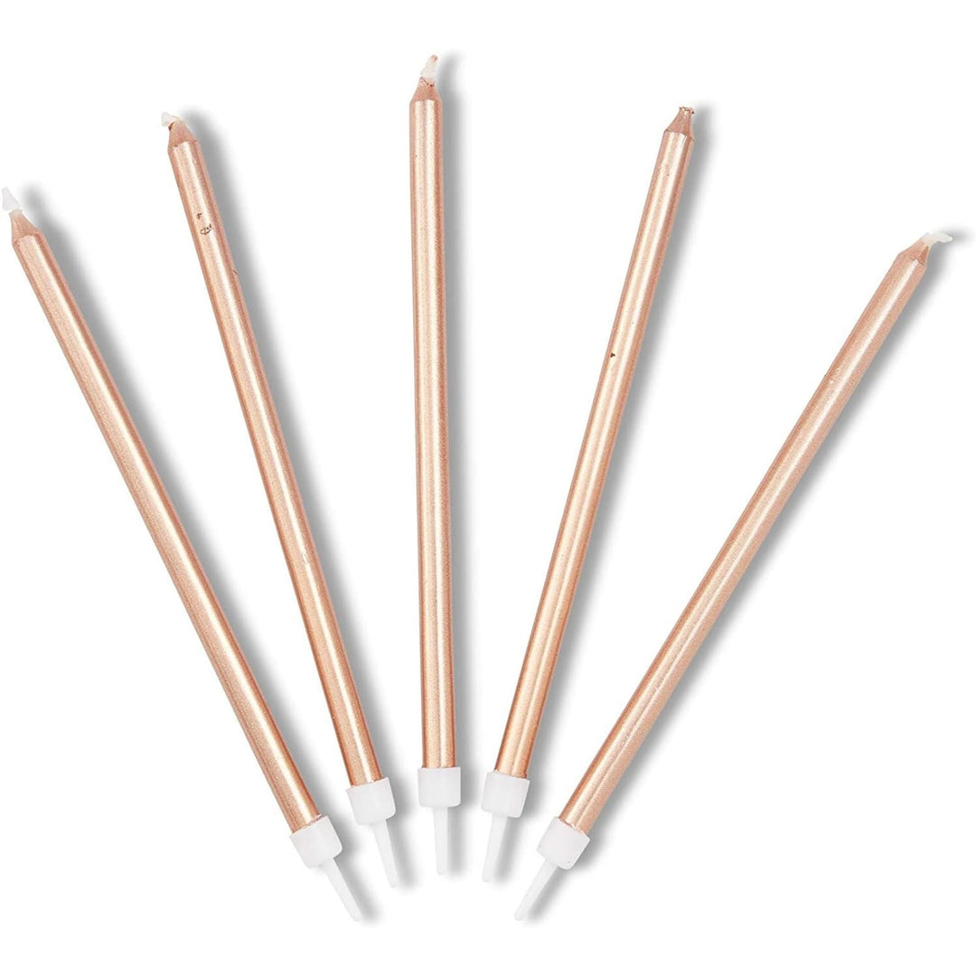 Eighteen Birthday Letter Candles in Holders (Rose Gold, Pack of 32)