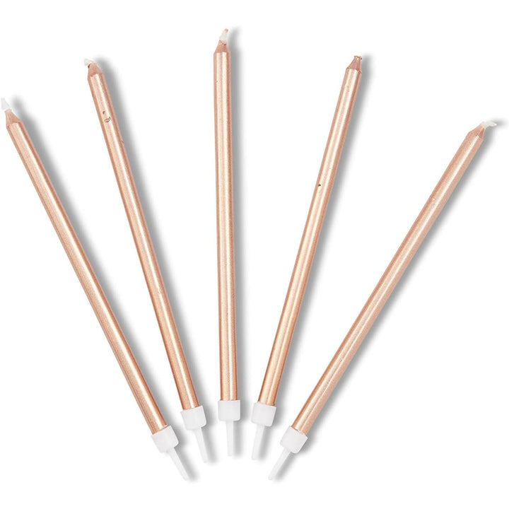Eighteen Birthday Letter Candles in Holders (Rose Gold, Pack of 32)