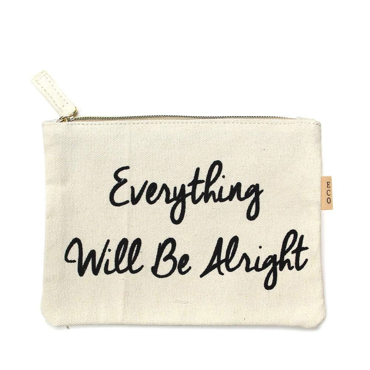 Eco Zipper Pouch Stylish Printed, Traveler Organizer, Cosmetic Small Makeup, Students BTS Organization Bag (Everything Will Be Alright)