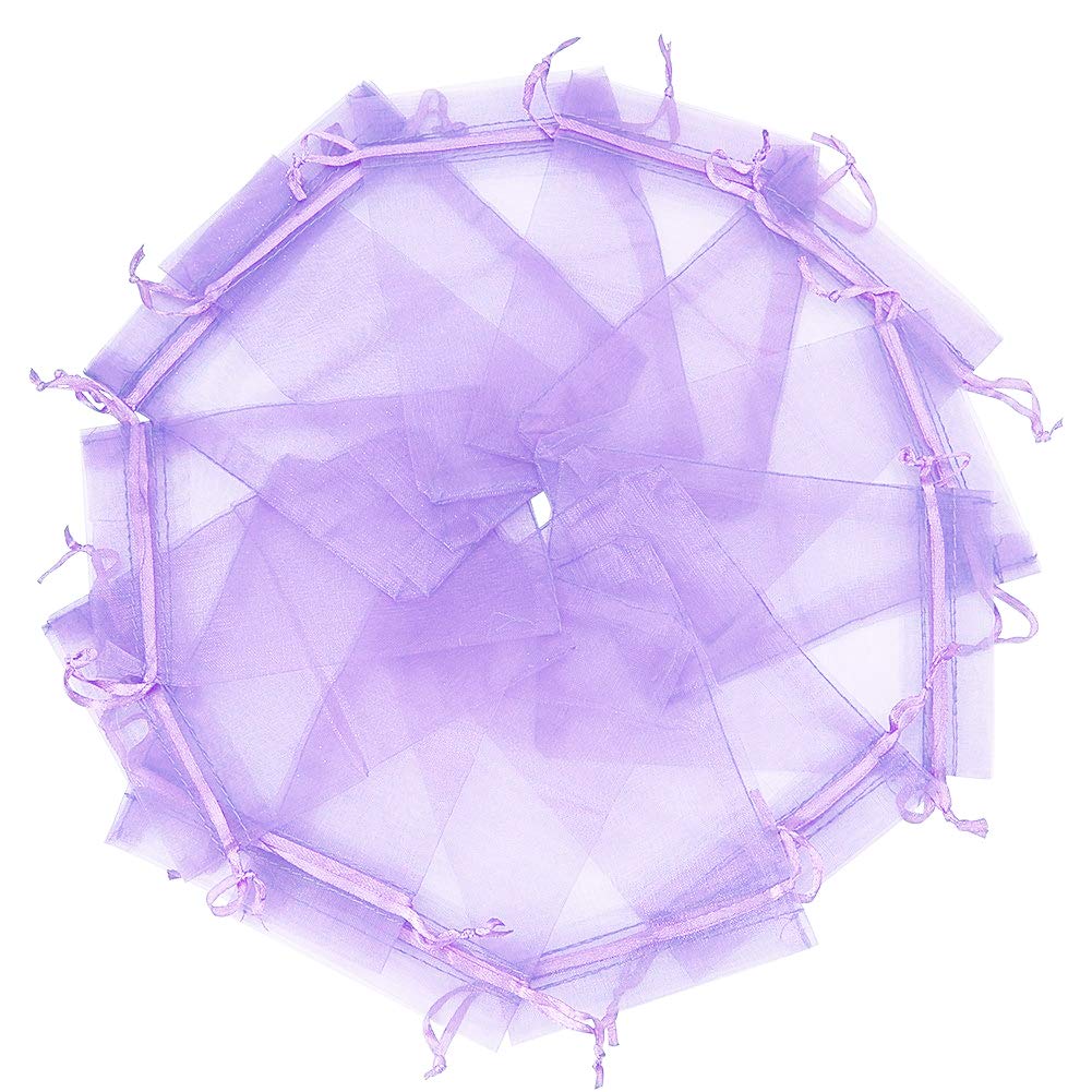 Wudygirl 100pcs 3.9 by 4.7 inches Organza Bags Drawstri