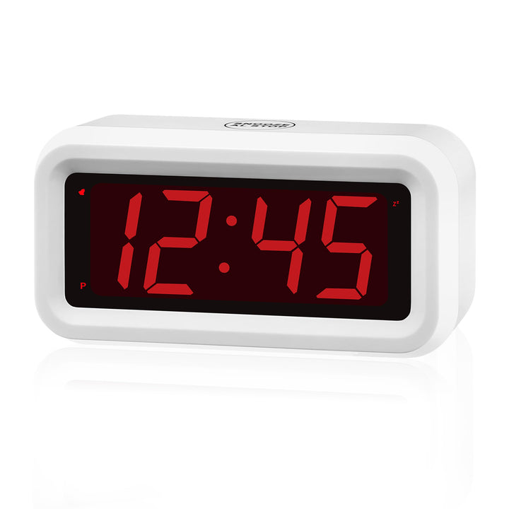 Alarm Clock, Digital Clock, Auto Night-Mode, 3-Level Led Brightness, Battery Powered, 12/24Hr, 1.2&#39;&#39; Red Digits Display, Simple Alarm Clock for Kids Adults Girls Boys, Easy to Set, Easy to Read