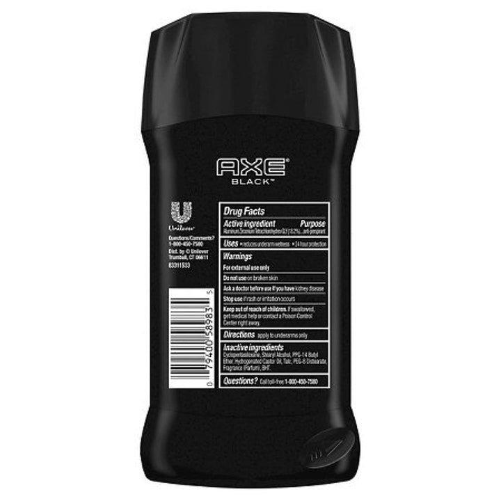 Axe Black Antiperspirant Stick, 2.7 Oz. Pack of 2