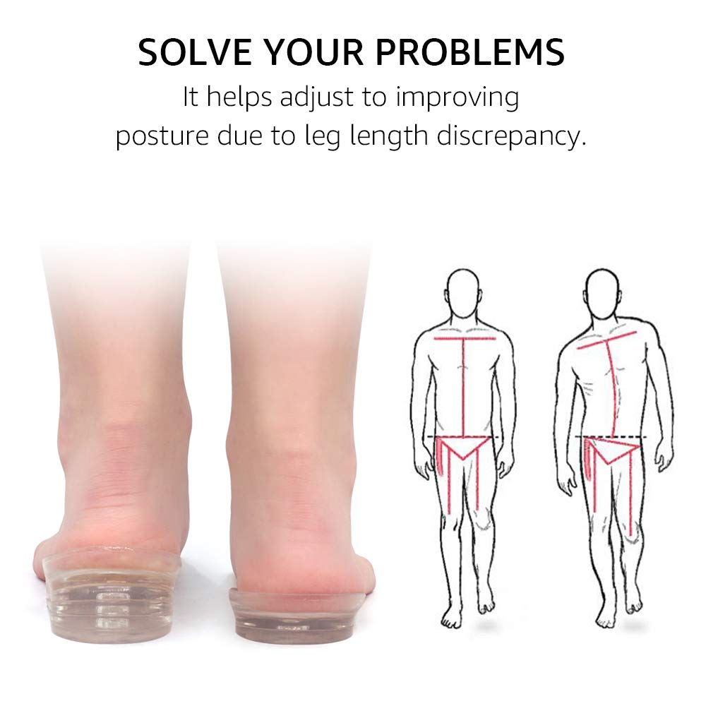 Dr.Foot Adjustable 5-Layer Height Increase Insoles, Sil