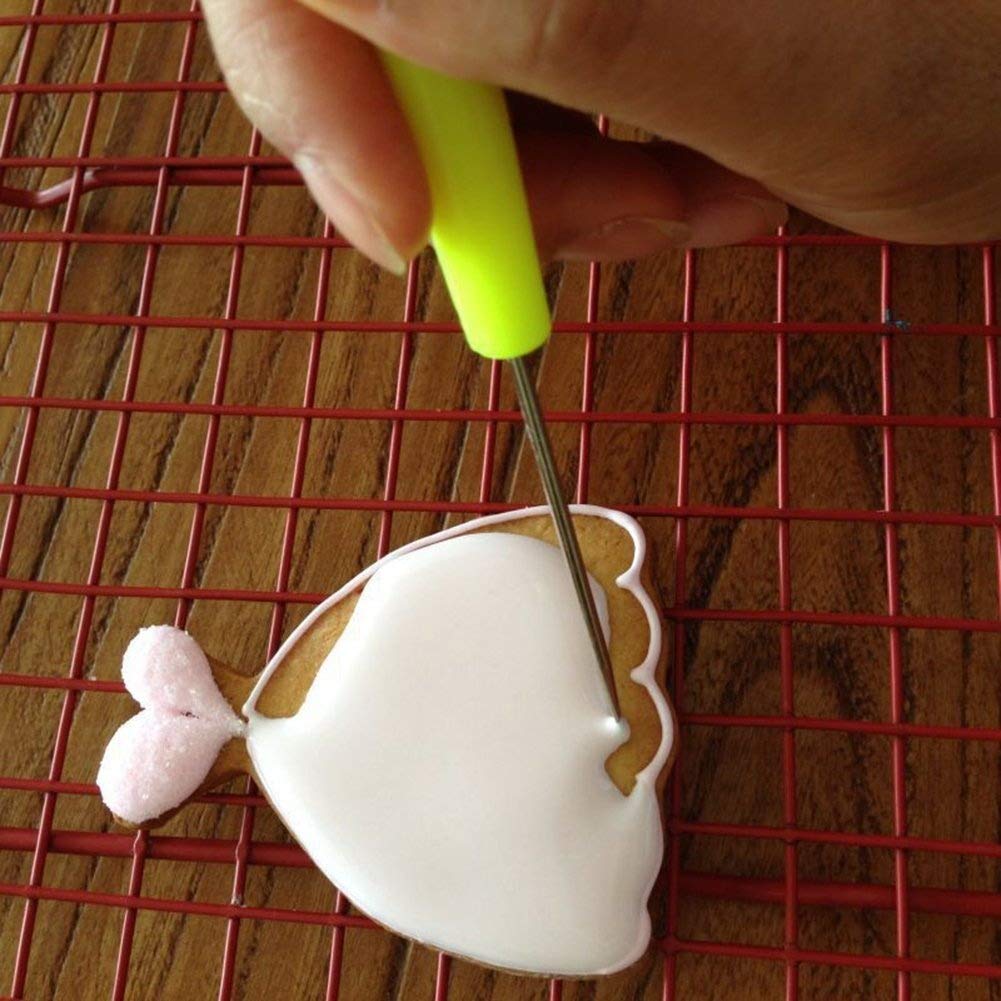 6 PCS Sugar Stir Needle Scriber Needle Modelling Tool Biscuit Cookie Icing Pin Cake Decorating Needle Tool Sugar Cookie Decorating Supplies Baking Scribe Tool Marking Patterns Icing Sugarcraft