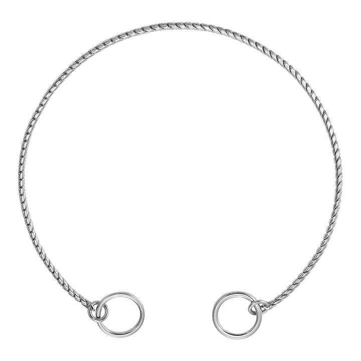 Metal Chain Dog Choke Collar, Puppy Pet Snake Chain Stainless Steel Slip Chain Collar for Dogs Walking Training