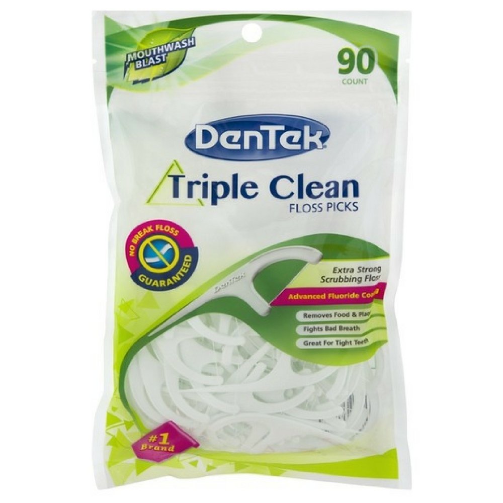 Dentek Dentek Triple Clean Floss Picks Fresh Mint, Fresh Mint 90 each