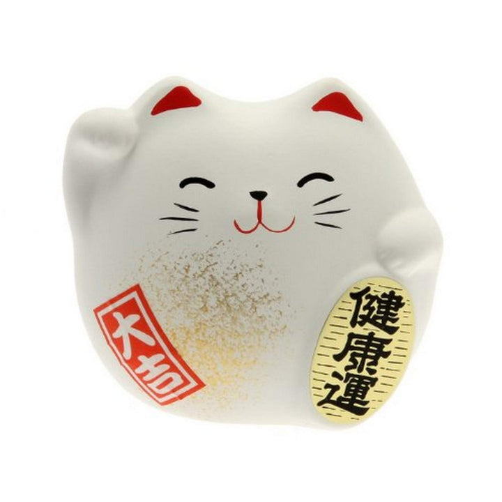Maneki Neko Charm Kenkoh-un Collectible Figurine, Good Health, White