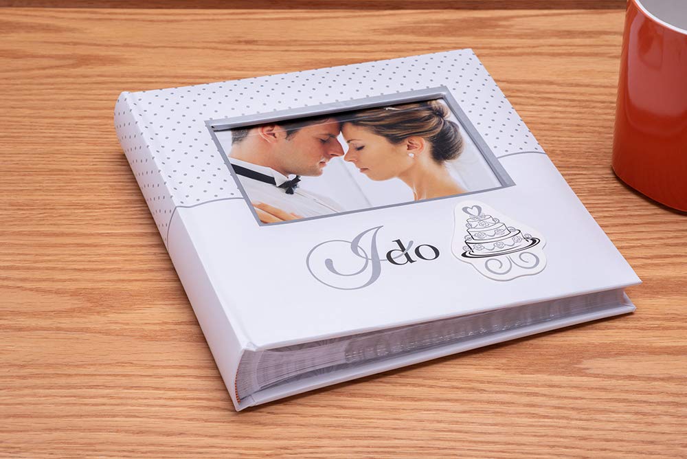 International Designs I Do Wedding Collection 2-Up with Memo Space Photo Album, 160-4x6, White