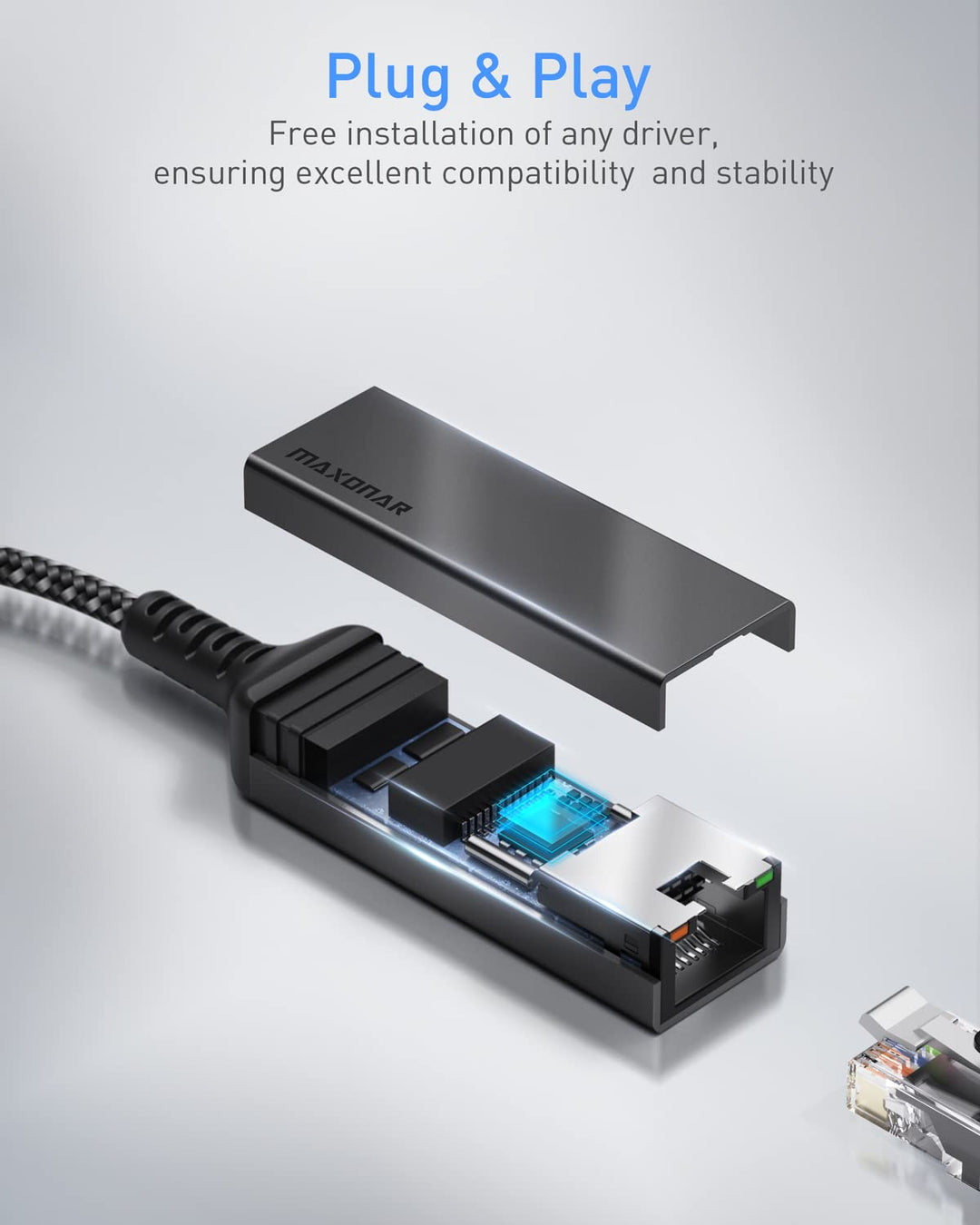 USB C to Ethernet Adapter, USB C to RJ45 Thunderbolt 3/4 Type C to Ethernet LAN Network Adapter Compatible with iPad Air 2022, iPad Pro, iMac, MacBook Air Pro (M1/M2), Dell XPS and More