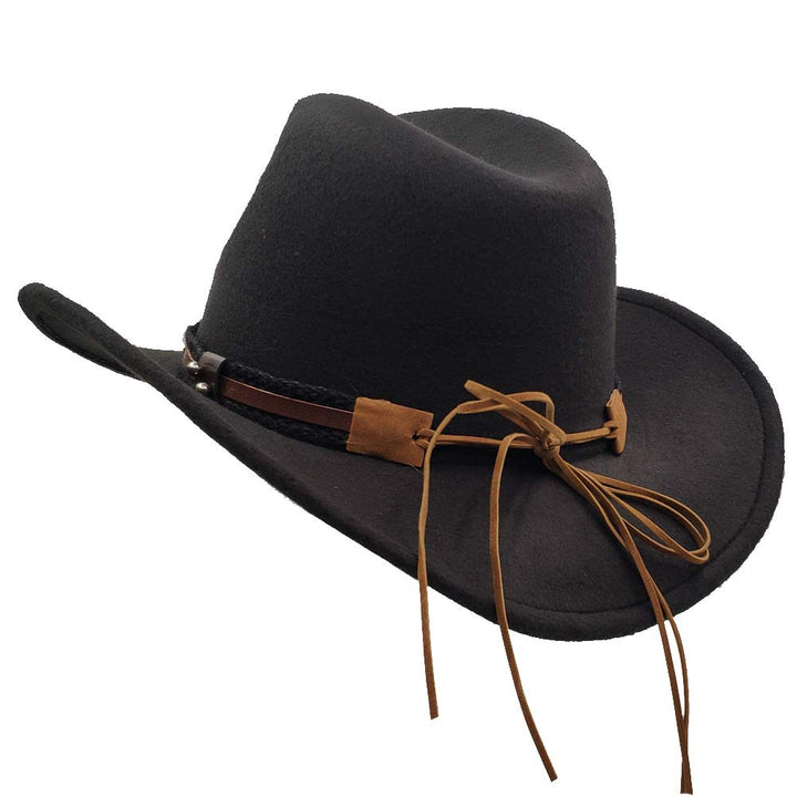 Men &amp; Women&#39;s Fur Felt Cowboy Hat Wide Brim Western Outback Black