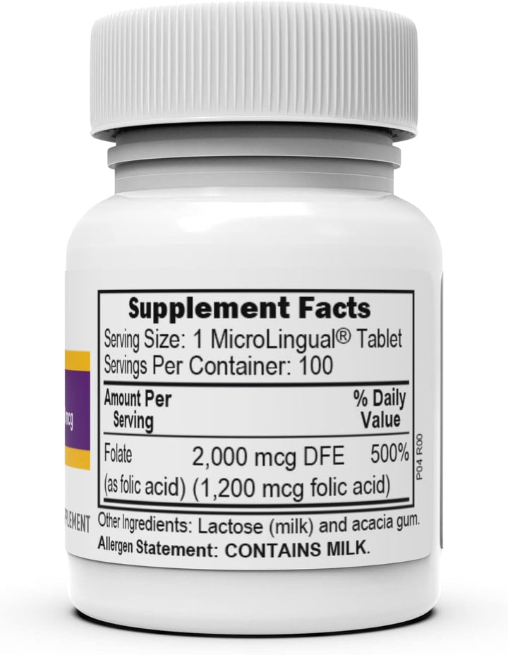 Superior Source Folic Acid 1200 mcg - Folic Acid Supplement for Women & Men - Supports Heart & Immune System Function - Folic Acid Aids Nervous System Health - 100 Sublingual Dissolving Tablets