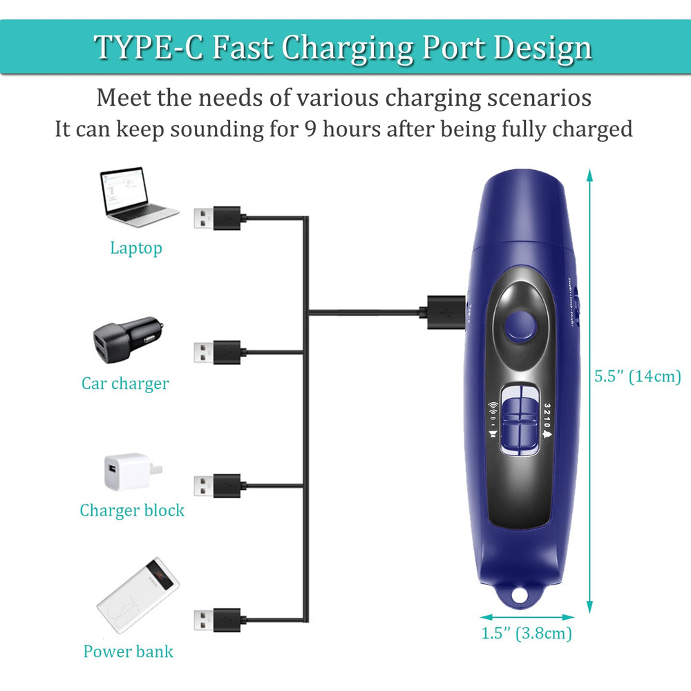Electronic Whistle Rechargeable for Referees Coaches Teachers Electric Whistle Handheld Blowless Whistles with Lanyard for Outdoor Games Sports Emergency Pet 4 Tones High Volume USB Charging (Black)