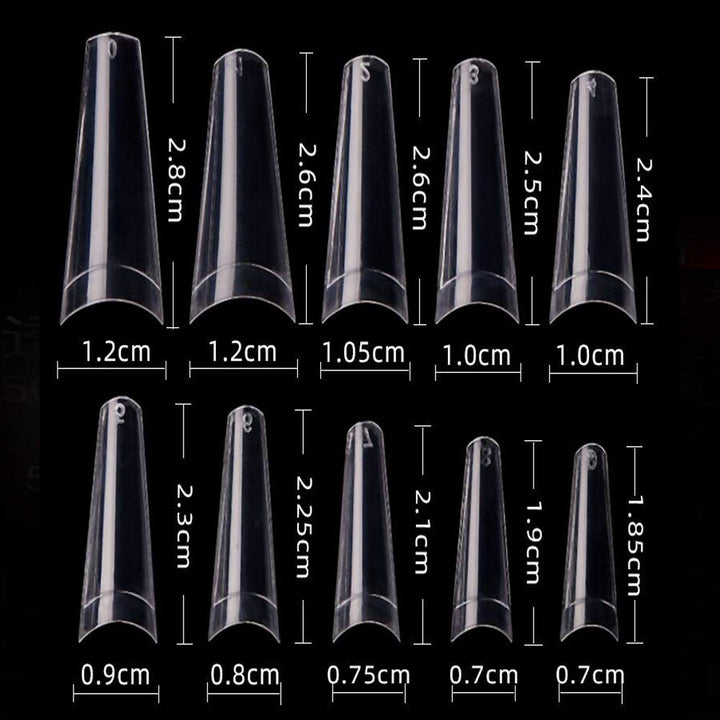Coffin Acrylic Nails-Clear Fake Nail Coffin Shape Long Half Cover Nails Coffin Shaped Ballerina Nails Tips,DIY Nail Salon Art 10 Size 500PCS with Box (Clear)ââ‚¬¦
