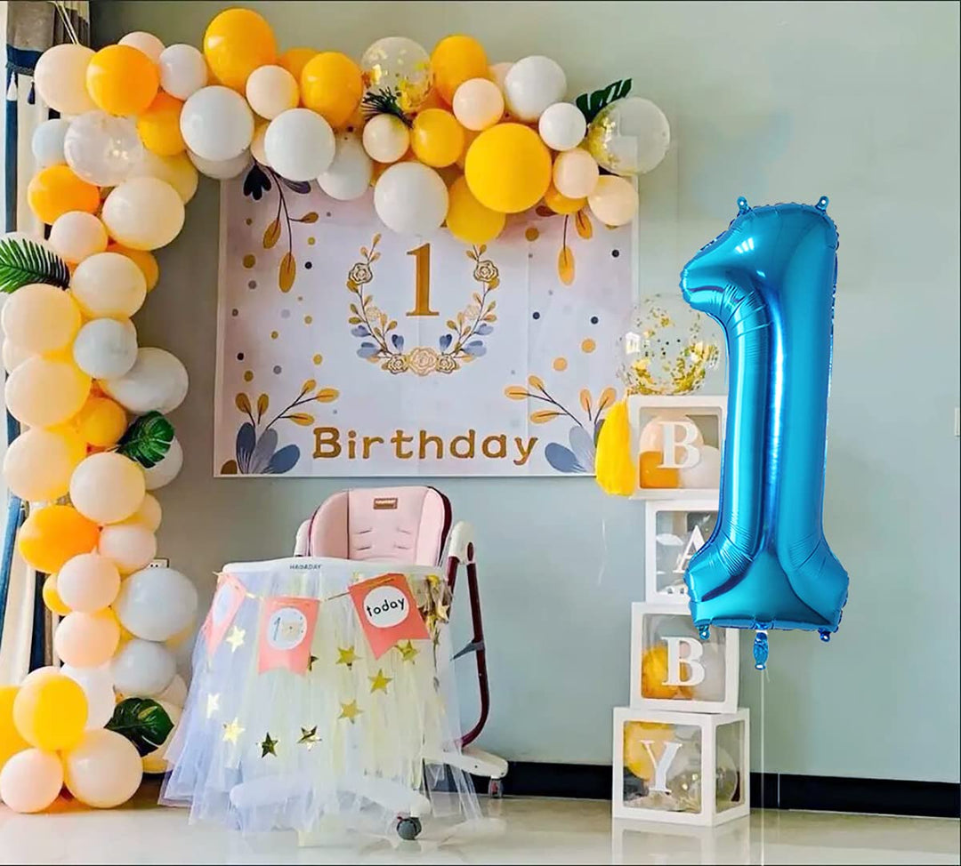 1 Number Balloon Blue Big Number Balloons 40 Inch Kit for Happy Birthday Party Decorations Foil Mylar Helium Baby Shower, 1 Piece