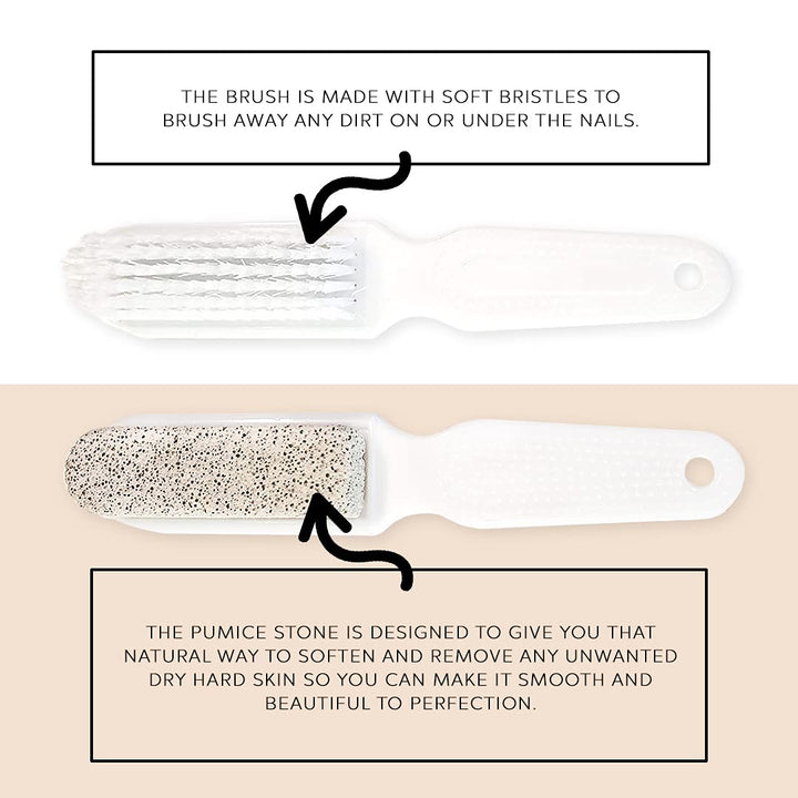 Foot Natural Bristle Brush &amp; Pumice Stone Combo - Exfoliator Pedicures Calluses Remover - Smoother Body skin, feet, elbow Scrubber for Massage SPA Sauna