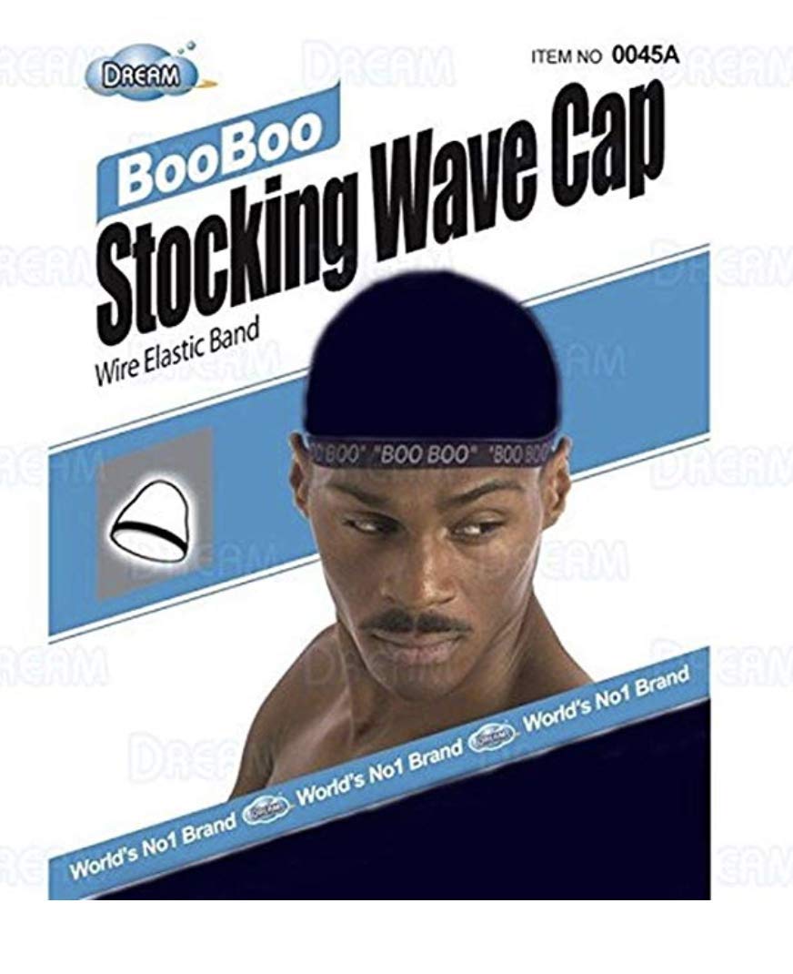 , Boo Boo STOCKING WAVE CAP, Wire Eastic Band (Item #045 Navy)