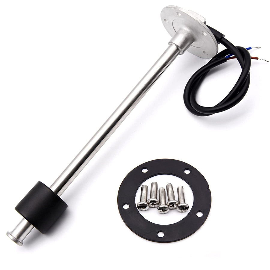 Marine Fuel Sending Unit Boat Fuel Tank Sender, 0-190ohms 12 (300mm) Stainless Steel Gas Sensor Water Fuel Gauge Sender for Boat Car Truck Vehicle
