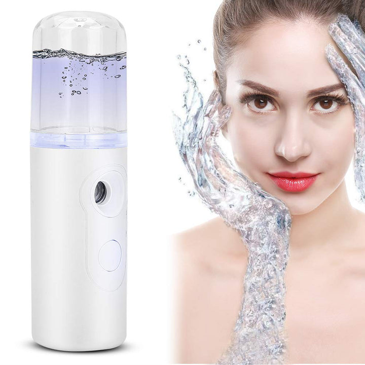 Facial Mister Portable Handy Face Mist Sprayer Professional Mini Humidifier Facial Steamer Moisturizing and Hydrating Spa Beauty Device