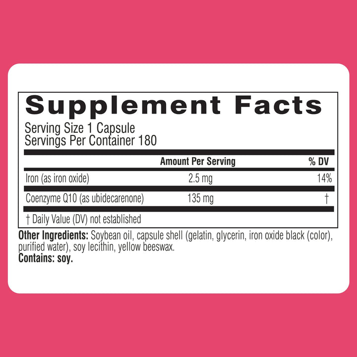 CoQ10 Supplement Co-Enzyme Q10 | 6 months Supply| Coenzyme Q10 Supports Heart Health and Ubiquinol Cellular Energy Production | CQ10 Antioxidant Support| Co Q 10 Supplement 135mg | 180 Softgels