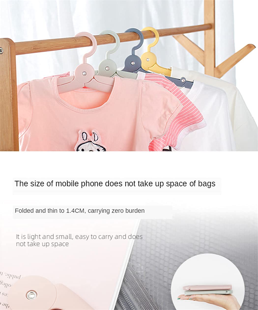 Travel Hangers Foldable - Portable Hangers, Multi-Functional &amp; Mini Hanger for Women Travel - 2 Pack of Drying Cloth Hangers (Pink)