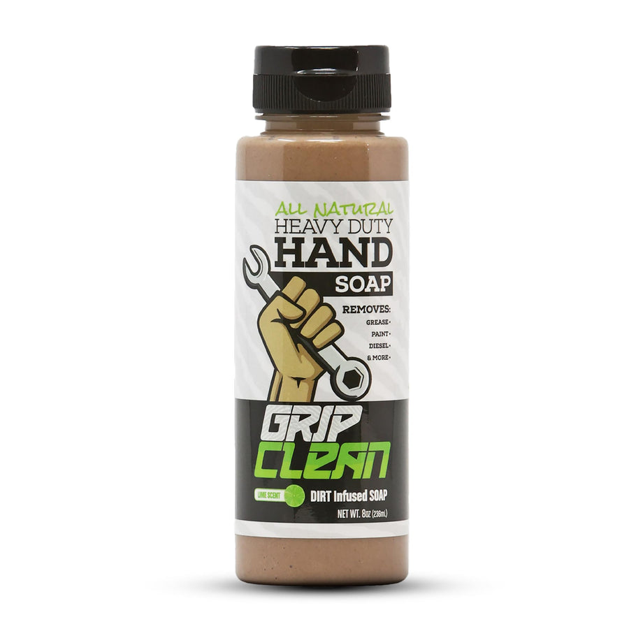 - Hand Cleaner for Mechanics – Heavy-Duty Mechanic Soap, Liquid Hand Soap with Natural Pumice & Clay to Absorb Tough Grease, Oil & Dirt – Moisturizing Coconut Oil, Lime Scent (8oz)