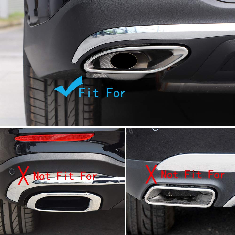 Car Exterior Exhaust Pipe Mufflers Cover Rear Bumper Cylinder Exhaust Pipe Decorate Cover for Mercedes-Benz A B C E CLA GLC GLE GLS Class W205 W213 X253 (Black)
