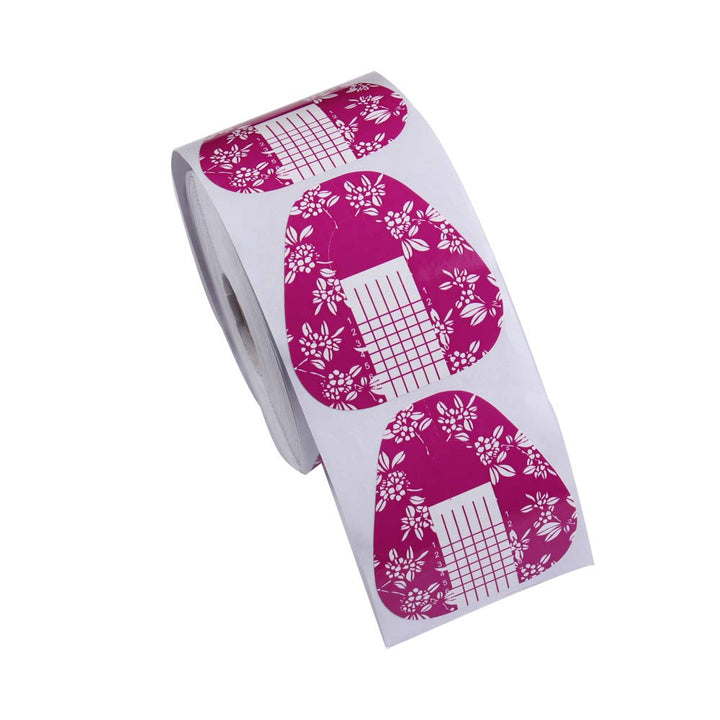 500 Pieces Horseshoe-shaped Nail Art Acrylic Nail/UV GEL Nail Extention Tips Form Guide Sticker (C-Purple)