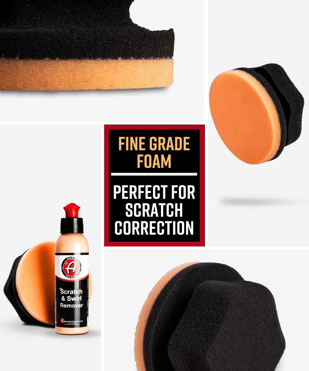 Adam&#39;s Polishes Car Scratch &amp; Swirl Remover Hand Correction System | Remove &amp; Restore Paint Transfer, Minor Imperfections, &amp; Oxidation | Paired with Orange Compound Correction Pad Applicator (4oz)
