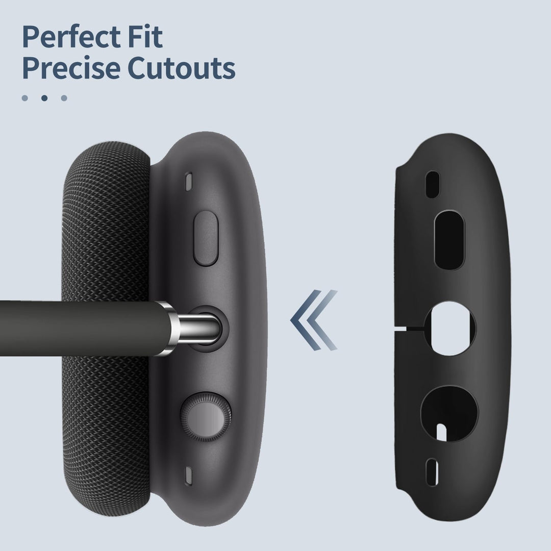 FINTIE Silicone Case Cover for AirPods Max Headphones, Anti-Scratch Ear Cups Cover and Headband Cover for AirPods Max, Accessories Skin Protector for AirPods Max (Black)