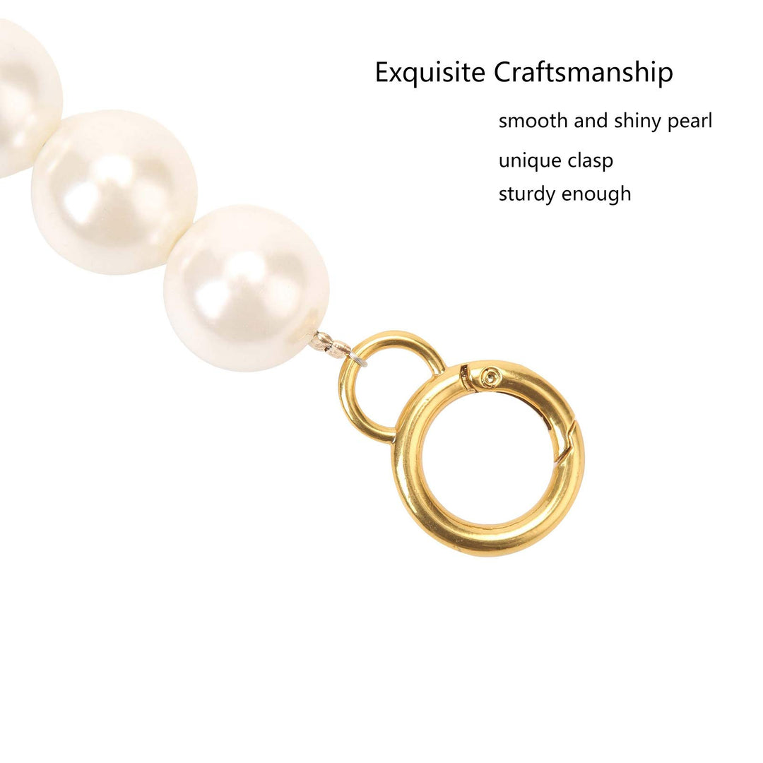 Pearl Purse Chain Strap Extenders for Cross-Body Shoulder Bag Handbags,Bag Accessories Charms (Antique Gold)