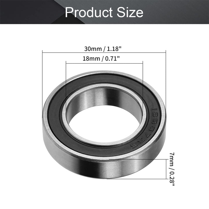 1Pcs MR18307-2RS Deep Groove Ball Bearing, 18x30x7mm Double Sealed GCr15 P0 Z1 Deep Groove Rolling Bearings