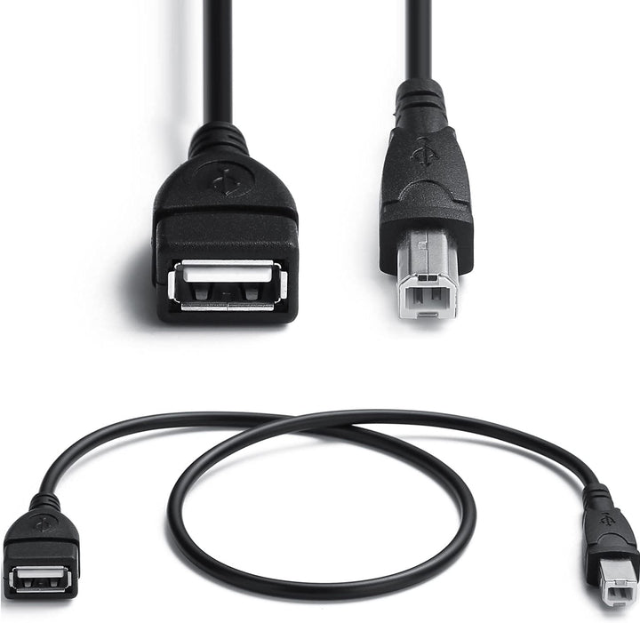 2 Pack USB 2.0 Cables A Female to USB B Male Cable for Printer Cables Length is 20 inches A/F to B/M Type-A F to B M Cable Extender Connection Cable