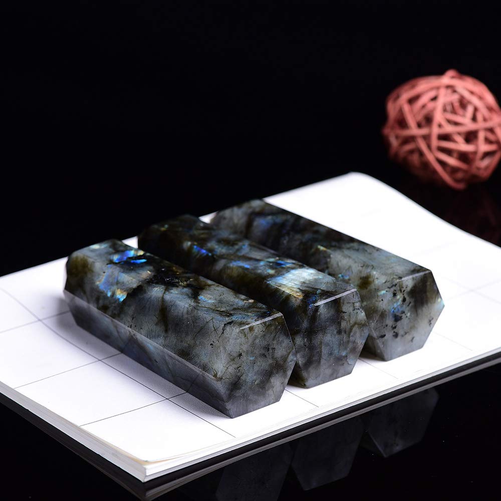 Runyangshi Natural Healing Crystal Wands, 6 Faceted Rei