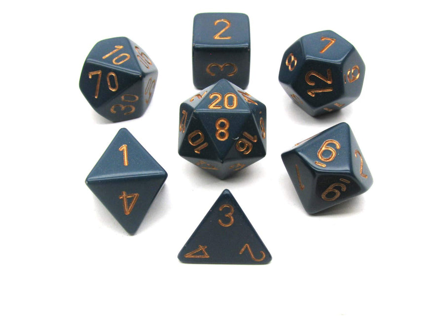 Chessex Polyhedral 7-Die Opaque Dice Set - Dusty Blue w