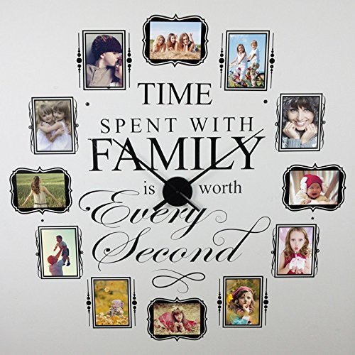 3D Clock Hands, DIY Large Clock Hands Needles Wall Clocks 3D Home Art Decor Quartz Clock Mechanism Accessories (Black)