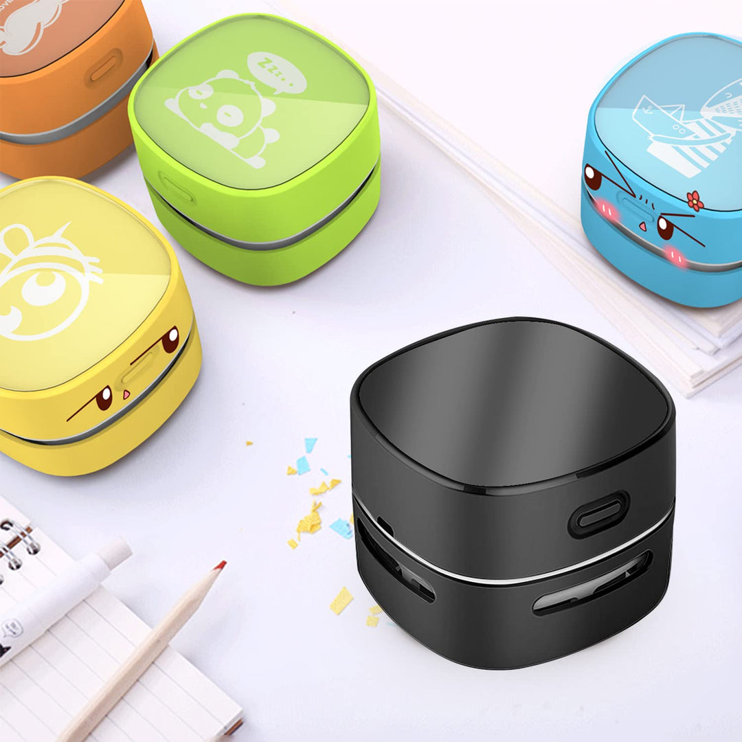 Desktop Vacuum Cleaner,Mini Table dust Sweeper Energy Saving,High Endurance up to 400 mins,Cordless&amp;360º Rotatable Design for Cleaning Hairs,Crumbs,Computer Keyboard (Black Charging)