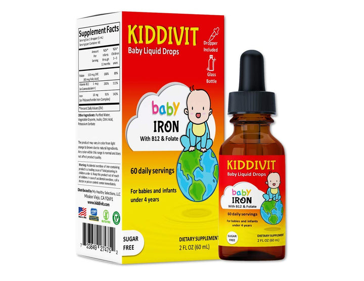 Kiddivit Baby Iron Liquid Drops with Vitamin B12 &a