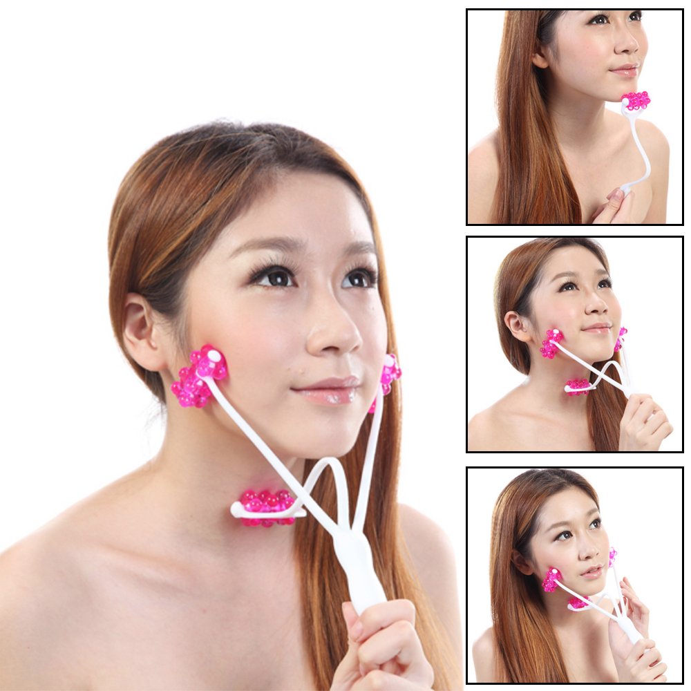 2 In 1 Face Roller Massager for Face Tightening and Lifting, 3D Roller Face Massager Double Chin Remover, Face Slimming Massager Neckline Slimmer Jaw Exerciser Facial Lift Roller Body Massager Tool