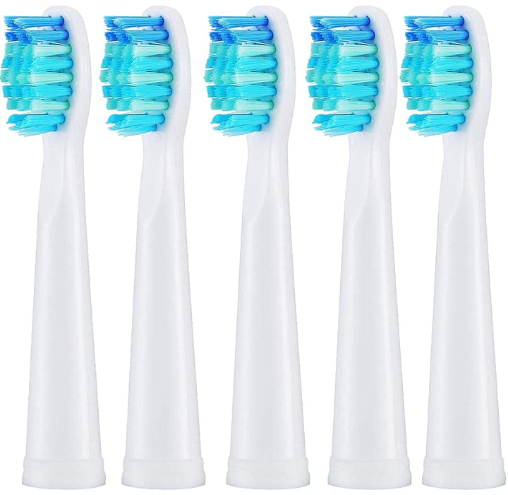 5pc Toothbrush Heads Compatible with Fairywill D7/D8/FW507/508, 551/917/959/D1/D3 (White)