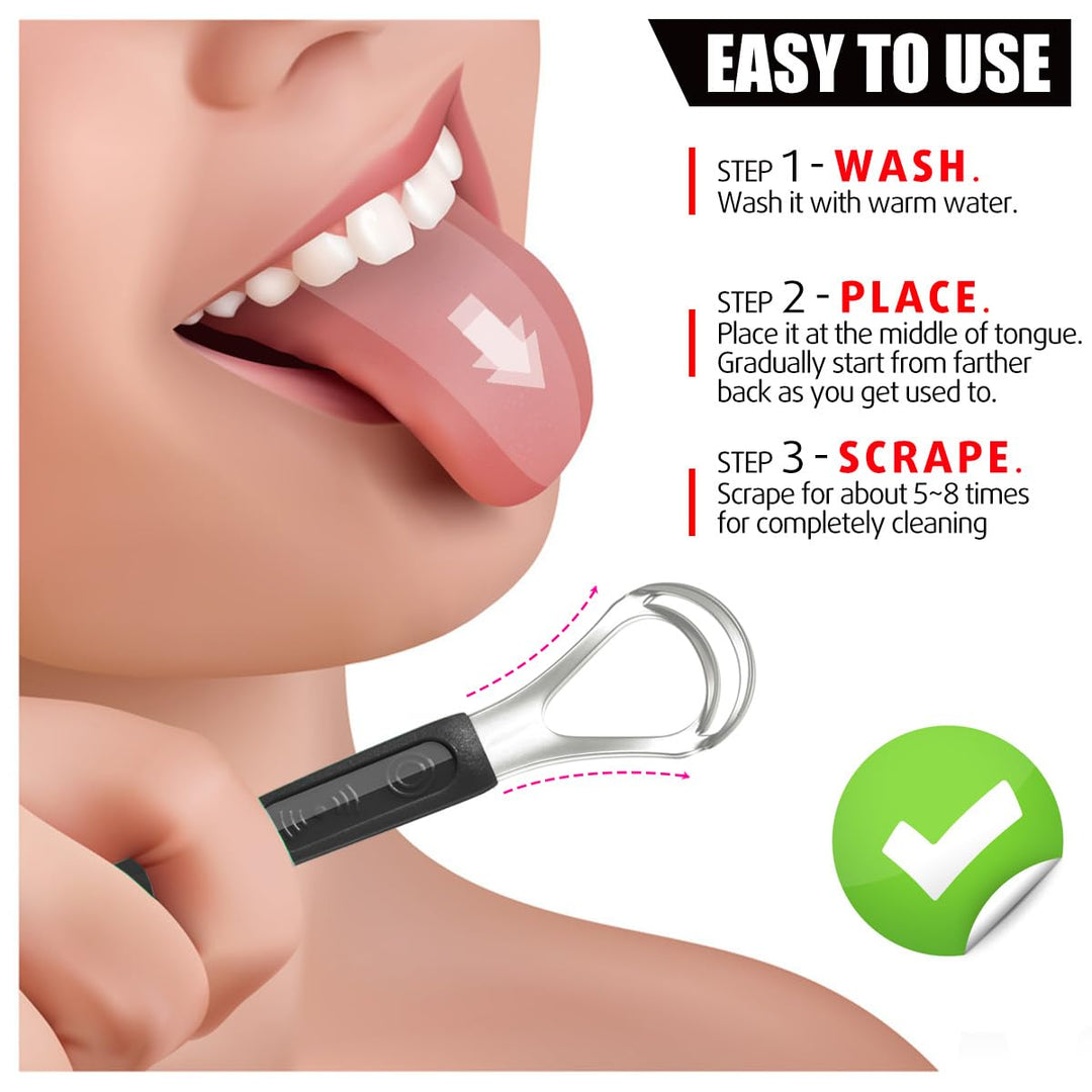 CATACC Pro Tongue Scraper, 2 Pack Professional Stainles
