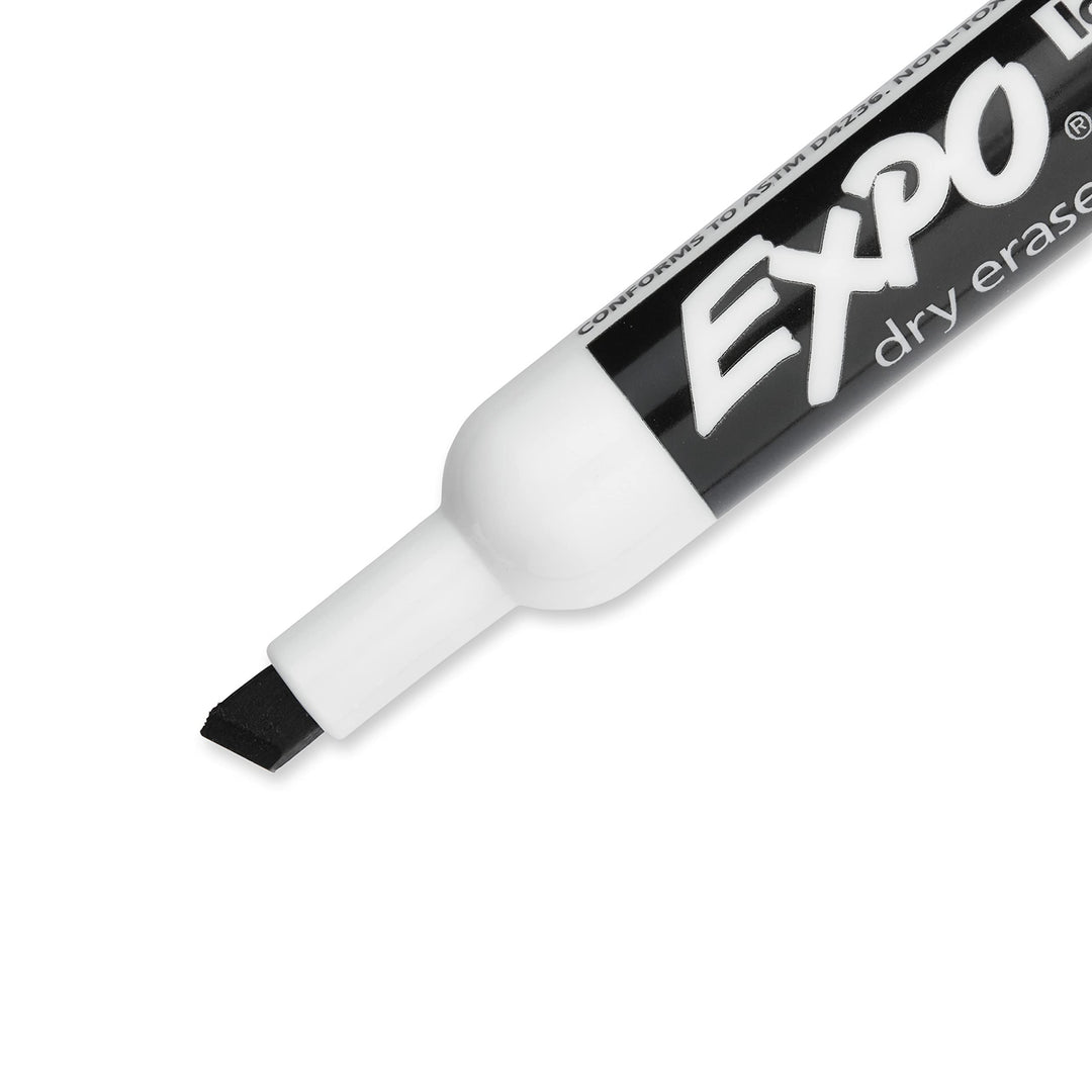Expo Low Odor Chisel Tip Dry Erase Markers, Black, 12 Pack (80001)
