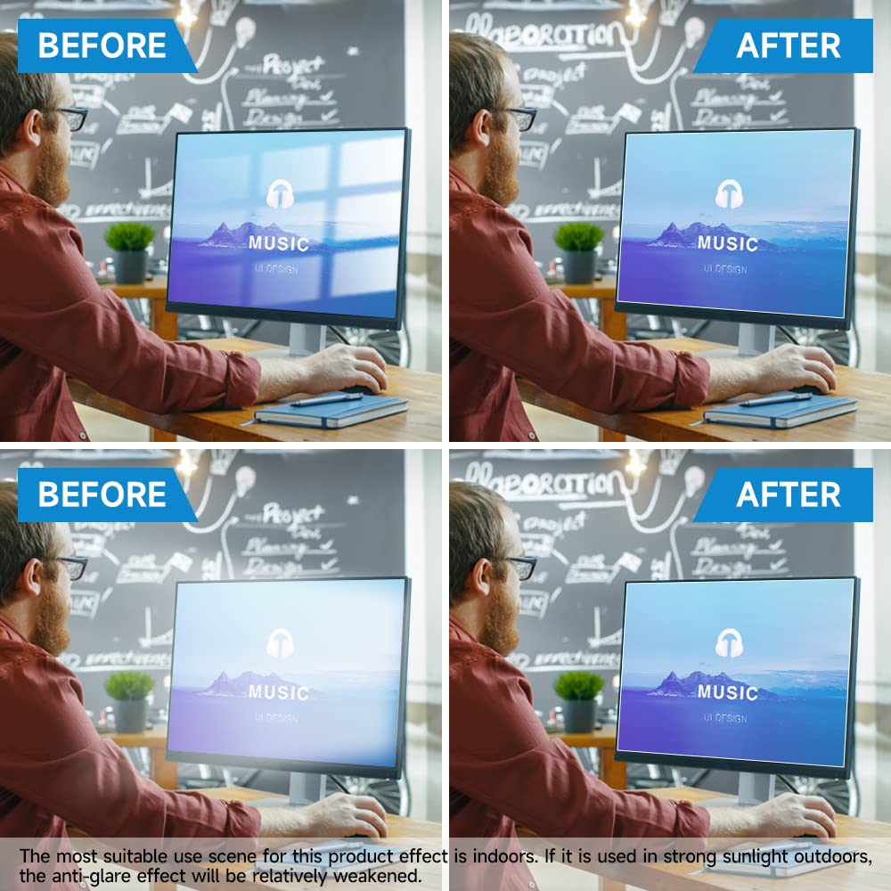 2-Pack 23.8 inch Anti Glare Matte Computer Screen Protector for 16:9 Monitor, Computer Screen Cover Compatible with 23.8 Acer/ASUS/Dell/HP/Lenovo/ViewSonic/Samsung/Aoc Desktop