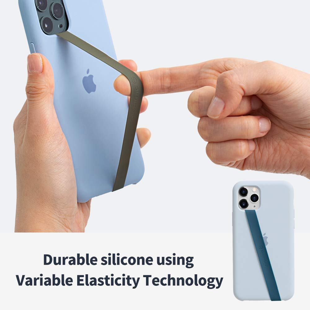 Stretchable Silicone Phone Strap, Flexible and Elastic Grip Holder for iPhone & Android, Secure Phone loops Finger Grip with Wireless Charging Support Sinji Loop Mint