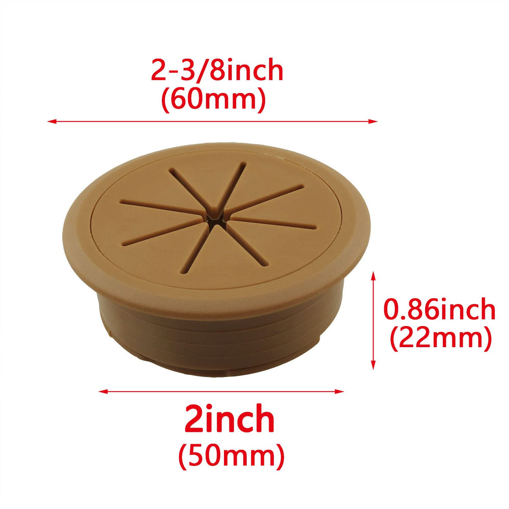 2PCS 50mm Flexible Wire Rubber Grommets, Desk Grommet, Cable Cord Grommet, Cable Hole Cover, for Office PC Desk Cable Cord Managing and Hiding Office PC Desktop Cable, Brown