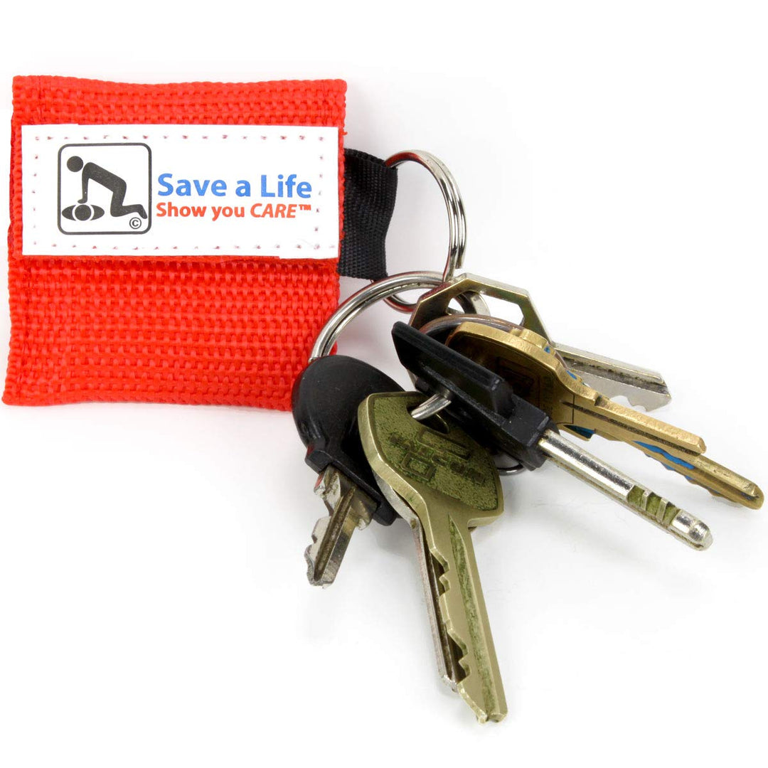 American CPR, CPR Emergency Rescue Face Shield with One-way Valve, Mask for Key Chain or Pocket, Breathing Barrier, 25 Pack