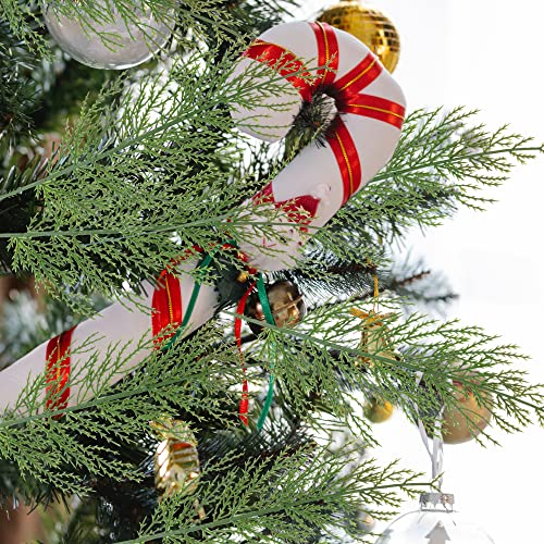 25 PCS Artificial Pine Branches-13.7 Inches Fake Greenery Plants Pine Sprigs-Faux Pine Leaves Picks for DIY Garland Crafts Christmas Embellishing and Home Garden Decoration (25PCS)