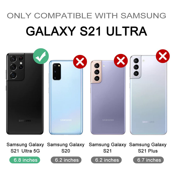 for Samsung Galaxy S21 Ultra Case, [Built in Screen Protector and Kickstand] Heavy Duty Military Grade Protection Shockproof Protective Cover for Samsung Galaxy S21 Ultra 5G, 6.8 inch Rose Gold