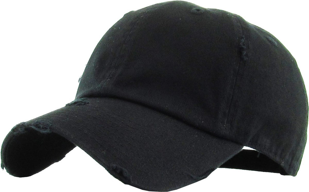 KBETHOS KBE-VINTAGE BLK Vintage Washed Cotton Baseball 