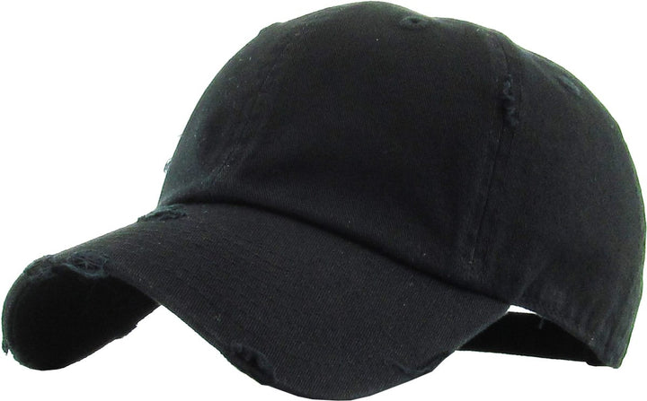 KBETHOS KBE-VINTAGE BLK Vintage Washed Cotton Baseball 
